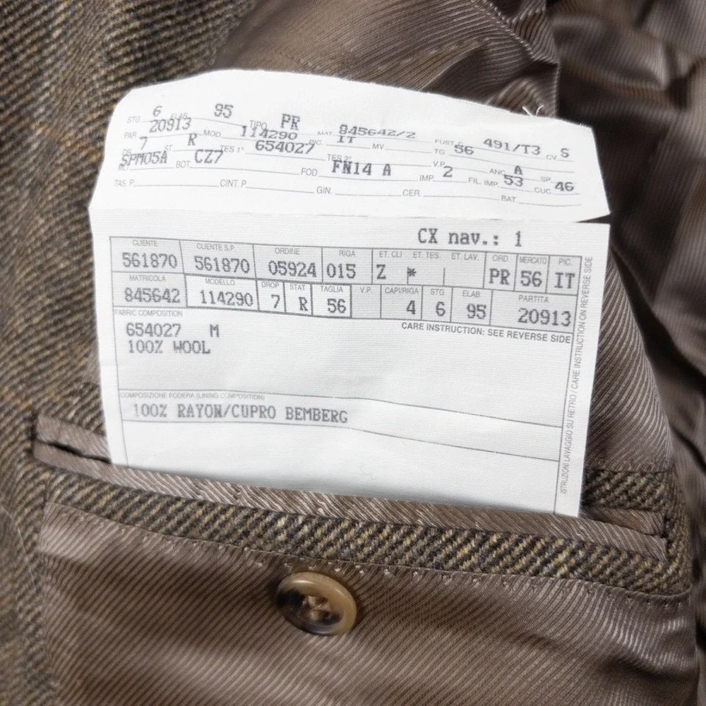 Ermenegildo Zegna Sport Coat Mens 46R Brown Wool Tweed‎ Blazer Italian Designer